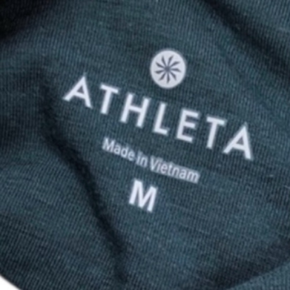 Athleta Open Back Long Sleeve Top M Green Yoga Gym Workout Athleisure - Picture 5 of 7